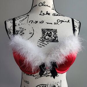 Red Christmas bra 36C costume lingerie holiday unique festive intimates maximali